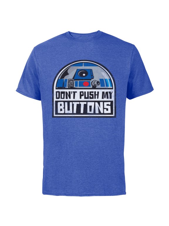 R2-D2 Droid Don't Push My Buttons - Short Sleeve Cotton T-Shirt for Adults - Customized-Royal Heather