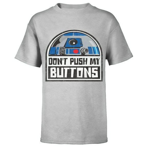 Star Wars R2-D2 Droid Don't Push My Buttons - Short Sleeve T-Shirt for Kids - Customized-Athletic Heather