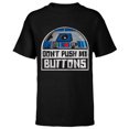 thumbnail image 1 of Star Wars R2-D2 Droid Don't Push My Buttons - Short Sleeve T-Shirt for Kids - Customized-Black, 1 of 5
