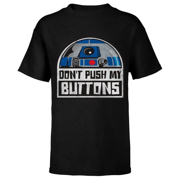 Star Wars R2-D2 Droid Don't Push My Buttons - Short Sleeve T-Shirt for Kids - Customized-Black