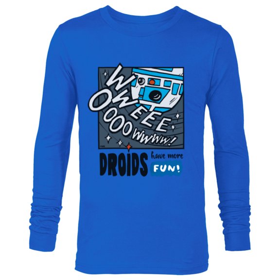 Star Wars R2-D2 Droids Have More Fun - Long Sleeve T-Shirt for Men - Customized-Navy