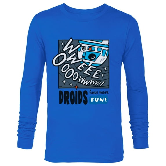 Star Wars R2-D2 Droids Have More Fun - Long Sleeve T-Shirt for Men - Customized-Navy