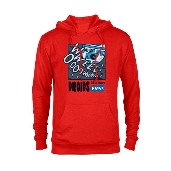 Star Wars R2-D2 Droids Have More Fun - Pullover Hoodie for Adults - Customized-Red