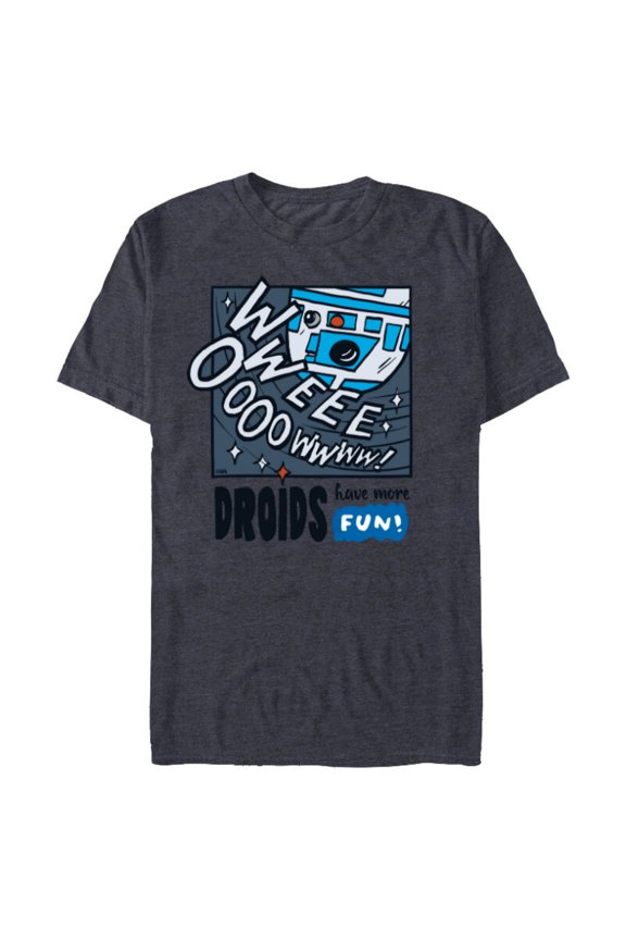 R2-D2 Droids Have More Fun - Short Sleeve Blended T-Shirt for Adults - Customized-Navy Heather