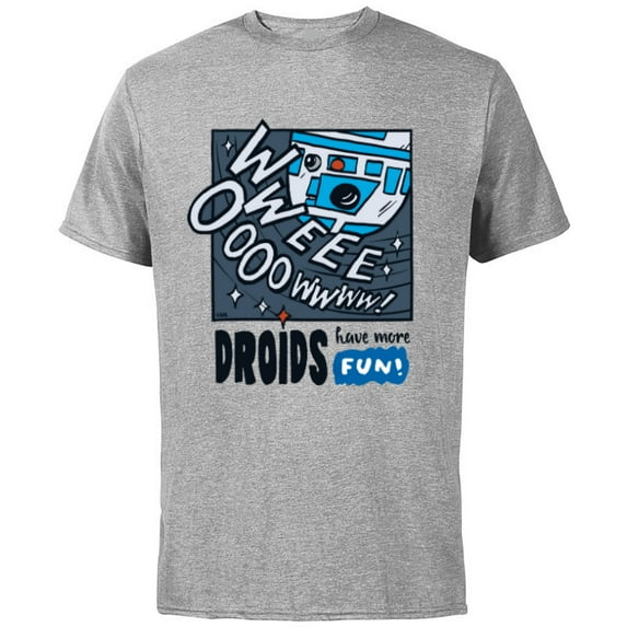 Star Wars R2-D2 Droids Have More Fun - Short Sleeve Cotton T-Shirt for Adults - Customized-Athletic Heather