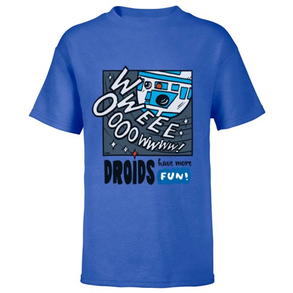 Star Wars R2-D2 Droids Have More Fun - Short Sleeve T-Shirt for Kids - Customized-Royal