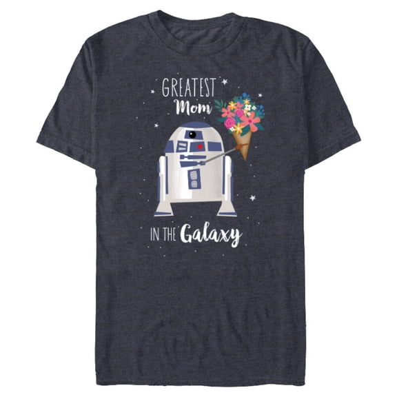 Star Wars R2-D2 Greatest Mom in the Galaxy Mother's Day - Short Sleeve Blended T-Shirt for Adults - Customized-Navy Heather