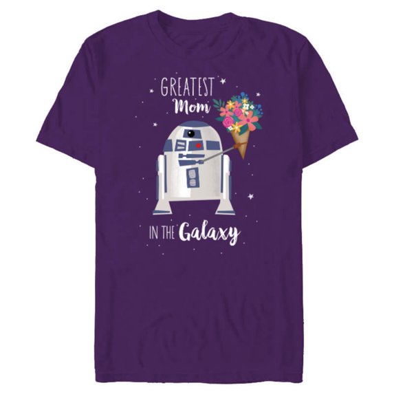 Star Wars R2-D2 Greatest Mom in the Galaxy Mother's Day - Short Sleeve Blended T-Shirt for Adults - Customized-Purple