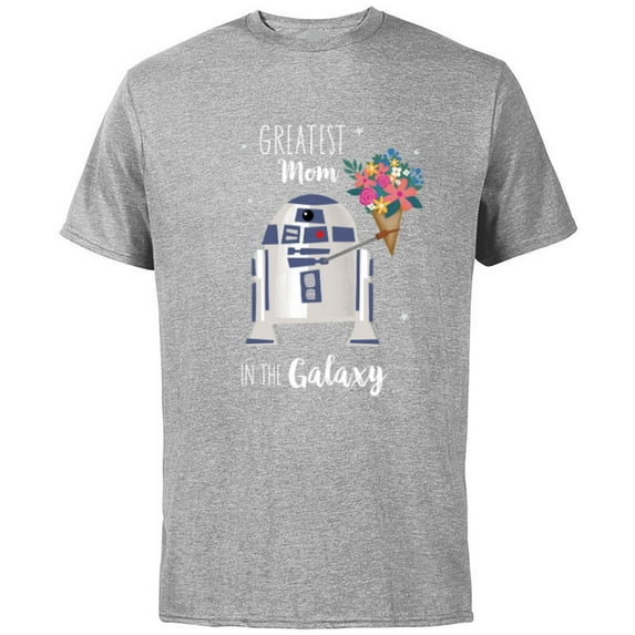 Star Wars R2-D2 Greatest Mom in the Galaxy Mother's Day - Short Sleeve Cotton T-Shirt for Adults - Customized-Athletic Heather