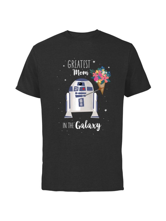 R2-D2 Greatest Mom in the Galaxy Mother's Day - Short Sleeve Cotton T-Shirt for Adults - Customized-Black