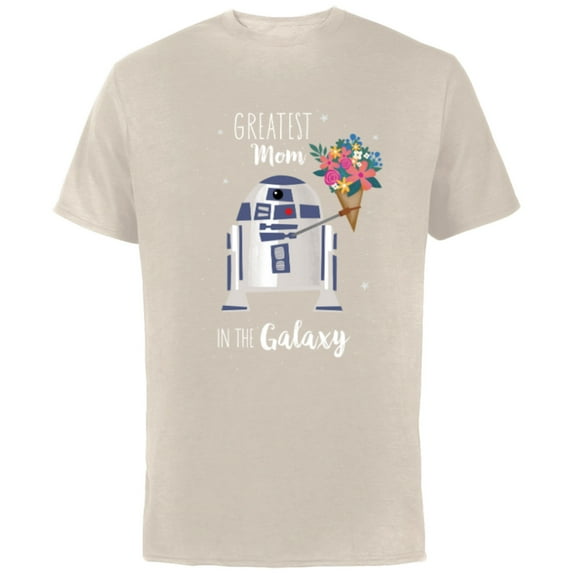 Star Wars R2-D2 Greatest Mom in the Galaxy Mother's Day - Short Sleeve Cotton T-Shirt for Adults - Customized-Natural