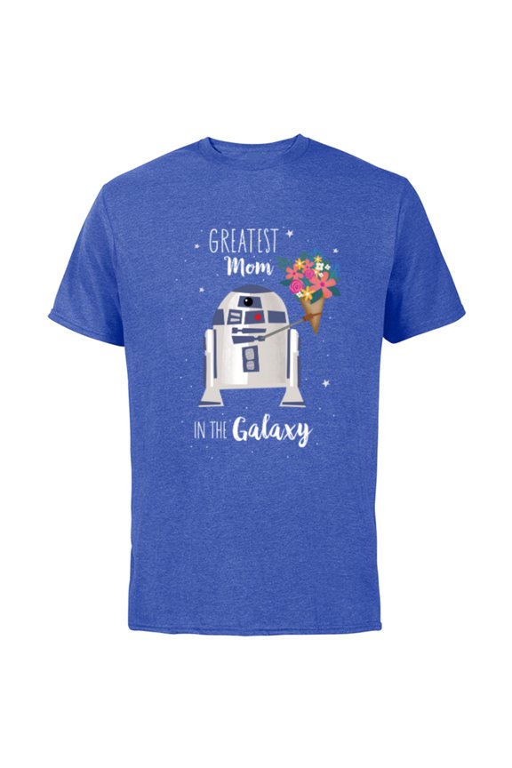 R2-D2 Greatest Mom in the Galaxy Mother's Day - Short Sleeve Cotton T-Shirt for Adults - Customized-Royal Heather