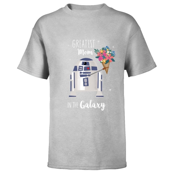 Star Wars R2-D2 Greatest Mom in the Galaxy Mother's Day - Short Sleeve T-Shirt for Kids - Customized-Athletic Heather