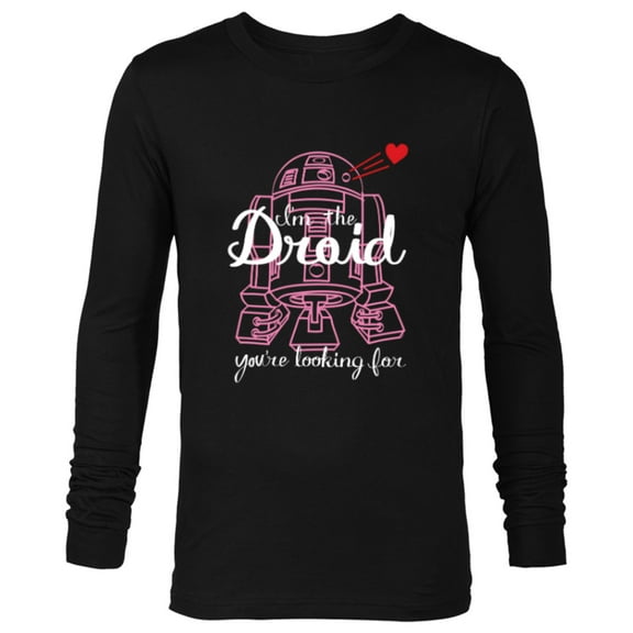 Star Wars R2-D2 I’m the Droid You’re Looking For Valentine - Long Sleeve T-Shirt for Men - Customized-Black
