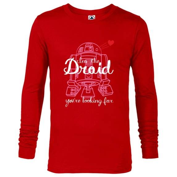 Star Wars R2-D2 I’m the Droid You’re Looking For Valentine - Long Sleeve T-Shirt for Men - Customized-New Red