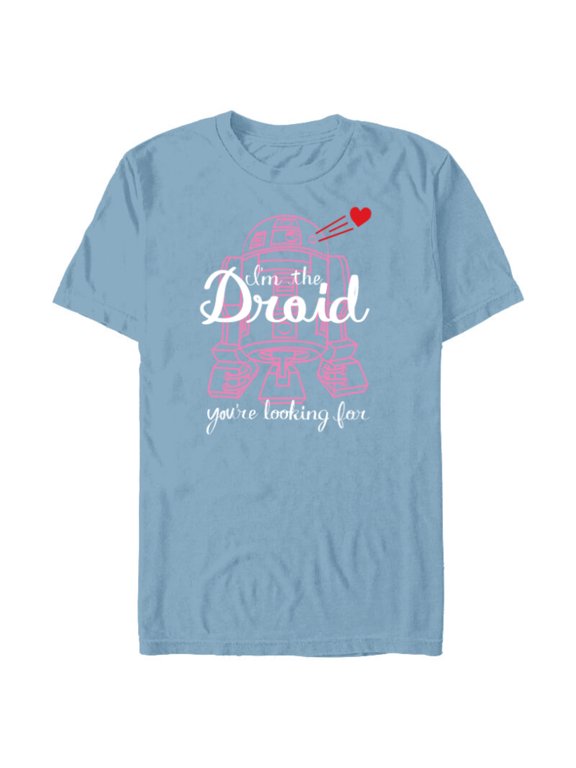 R2-D2 I’m the Droid You’re Looking For Valentine - Short Sleeve Blended T-Shirt for Adults - Customized-Ocean Blue