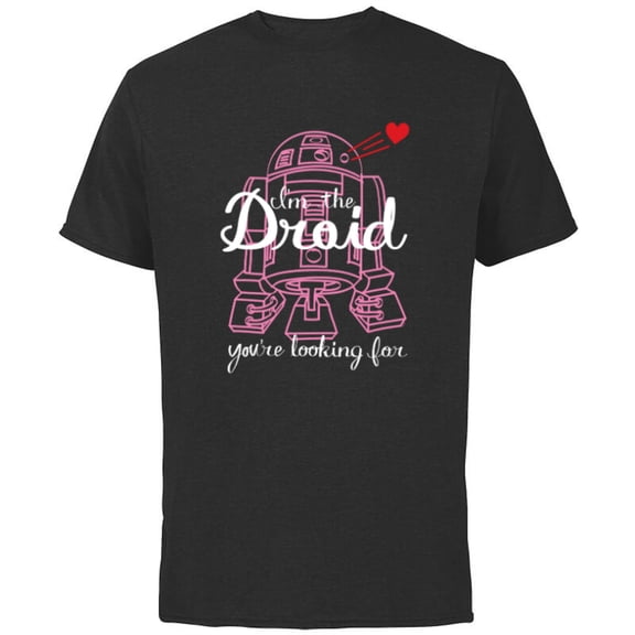 Star Wars R2-D2 I’m the Droid You’re Looking For Valentine - Short Sleeve Cotton T-Shirt for Adults - Customized-Black