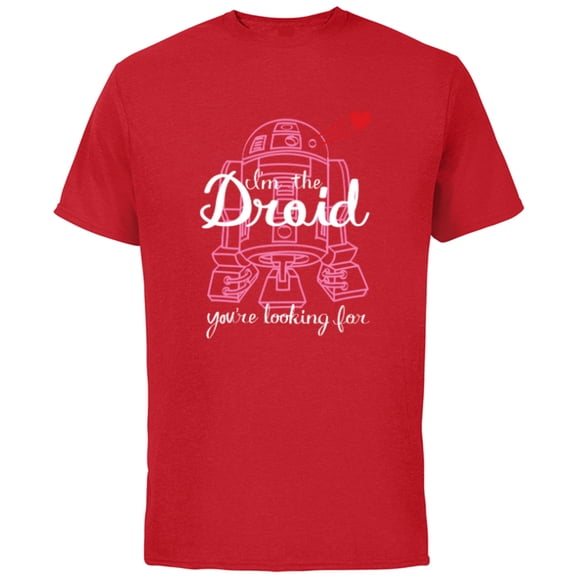 Star Wars R2-D2 I’m the Droid You’re Looking For Valentine - Short Sleeve Cotton T-Shirt for Adults - Customized-Red