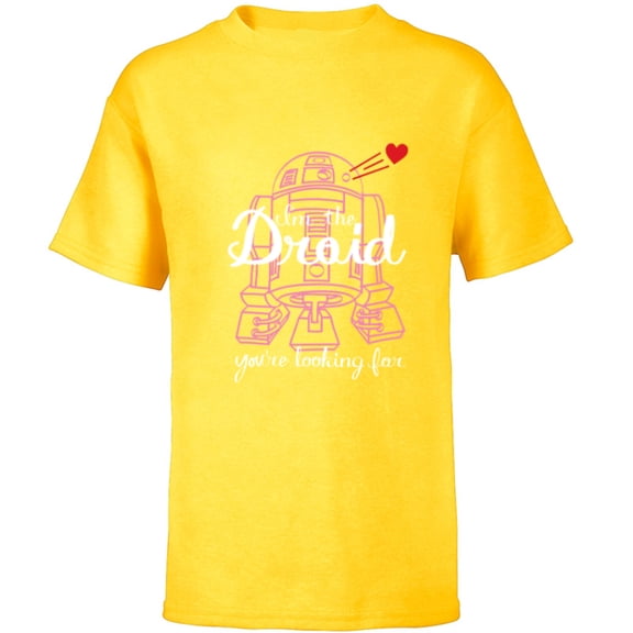 Star Wars R2-D2 I’m the Droid You’re Looking For Valentine - Short Sleeve T-Shirt for Kids - Customized-Yellow