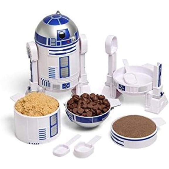Star Wars R2-D2 Measuring Cup Set - Body Built from 4 Measuring Cups and Detachable Arms Turn Into Nesting Measuring Spoons - Unique Kitchen Gadget