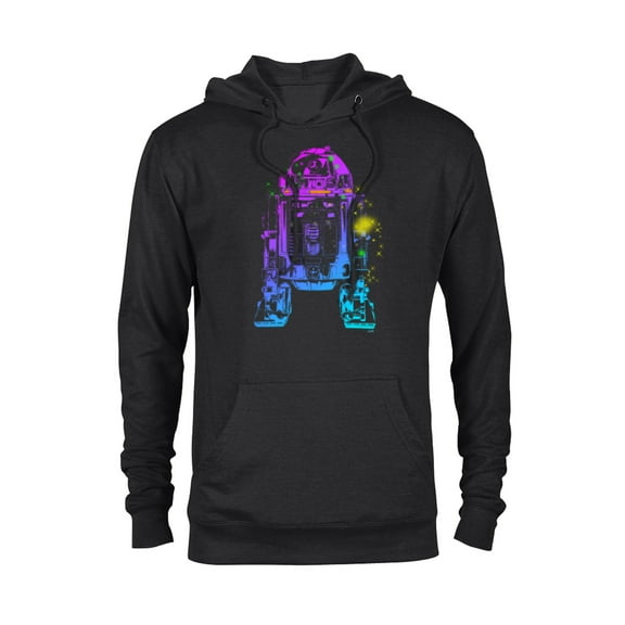 Star Wars R2-D2 Neon Gradient - Pullover Hoodie for Adults - Customized-Black