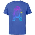 thumbnail image 1 of Star Wars R2-D2 Neon Gradient - Short Sleeve Cotton T-Shirt for Adults - Customized-Royal Heather, 1 of 5
