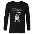 thumbnail image 1 of Star Wars R2-D2 The Force is Strong Americana - Long Sleeve T-Shirt for Men - Customized-Black, 1 of 5