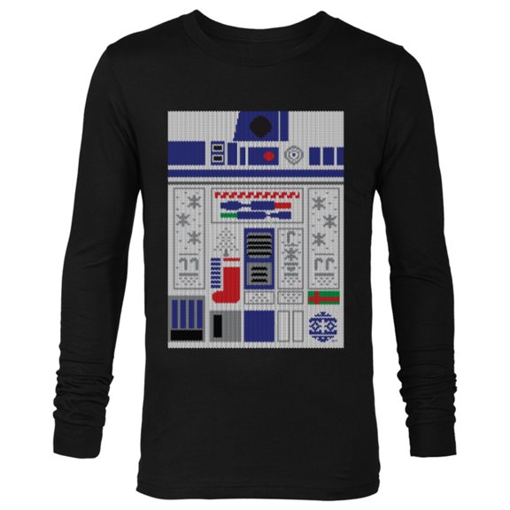 Star Wars R2-D2 Ugly Christmas Sweater - Long Sleeve T-Shirt for Men - Customized-Black