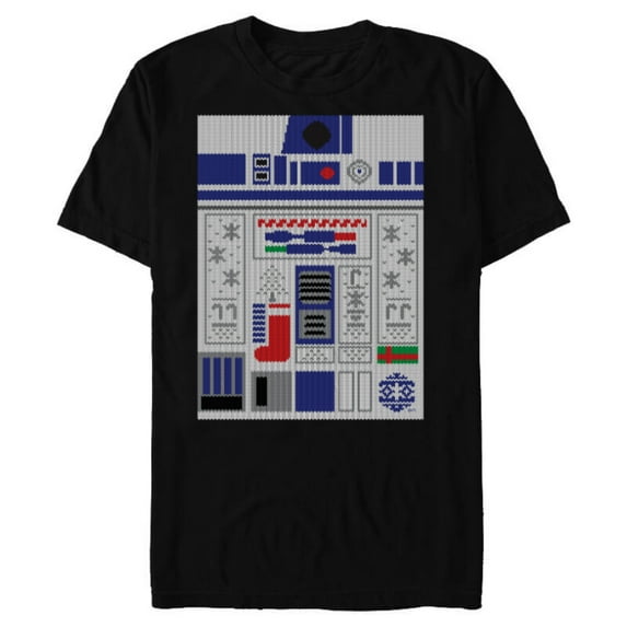 Star Wars R2-D2 Ugly Christmas Sweater - Short Sleeve Blended T-Shirt for Adults - Customized-Black