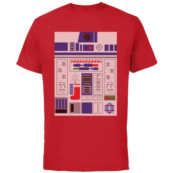 Star Wars R2-D2 Ugly Christmas Sweater - Short Sleeve Cotton T-Shirt for Adults - Customized-Red