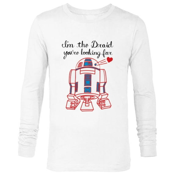 Star Wars R2-D2 Valentine I’m the Droid You’re Looking For - Long Sleeve T-Shirt for Men - Customized-White
