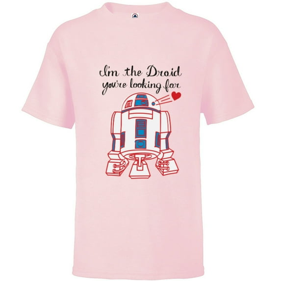 Star Wars R2-D2 Valentine I’m the Droid You’re Looking For - Short Sleeve T-Shirt for Kids - Customized-Soft Pink