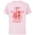 thumbnail image 1 of Star Wars R2-D2 and C-3PO Christmas Nordic Print Red - Short Sleeve Cotton T-Shirt for Adults - Customized-Soft Pink, 1 of 5