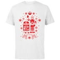 thumbnail image 1 of Star Wars R2-D2 and C-3PO Christmas Nordic Print Red - Short Sleeve Cotton T-Shirt for Adults - Customized-White, 1 of 5