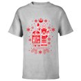 thumbnail image 1 of Star Wars R2-D2 and C-3PO Christmas Nordic Print Red - Short Sleeve T-Shirt for Kids - Customized-Athletic Heather, 1 of 5