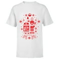 thumbnail image 1 of Star Wars R2-D2 and C-3PO Christmas Nordic Print Red - Short Sleeve T-Shirt for Kids - Customized-White, 1 of 5