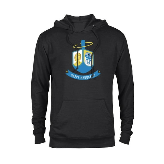 Star Wars R2-D2 and C-3PO Hanukkah Spinning Dreidel - Pullover Hoodie for Adults - Customized-Black