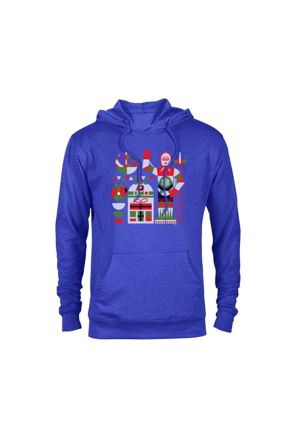 R2-D2 and C-3PO Nordic Print Christmas Holiday - Pullover Hoodie for Adults - Customized-Royal