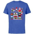 thumbnail image 1 of Star Wars R2-D2 and C-3PO Nordic Print Christmas Holiday - Short Sleeve Cotton T-Shirt for Adults - Customized-Royal Heather, 1 of 5