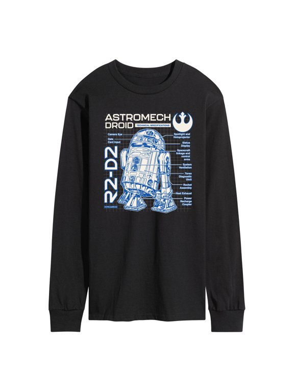 - R2D2 Blueprint Men's Long Sleeve Graphic T-Shirt