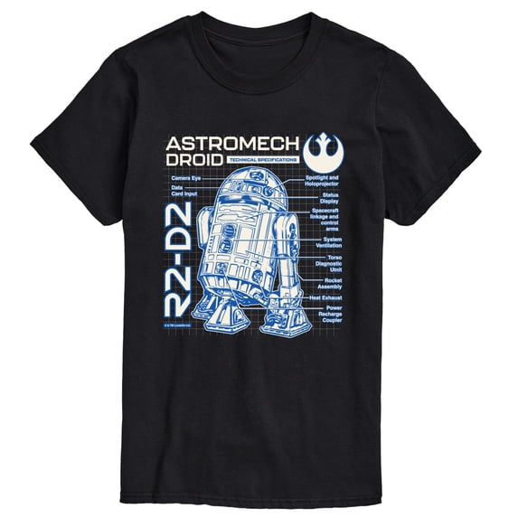 Star Wars - R2D2 Blueprint - Men's Short Sleeve Graphic T-Shirt