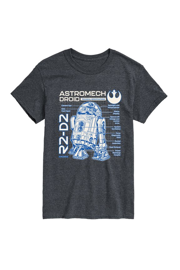 - R2D2 Blueprint - Men's Short Sleeve Graphic T-Shirt