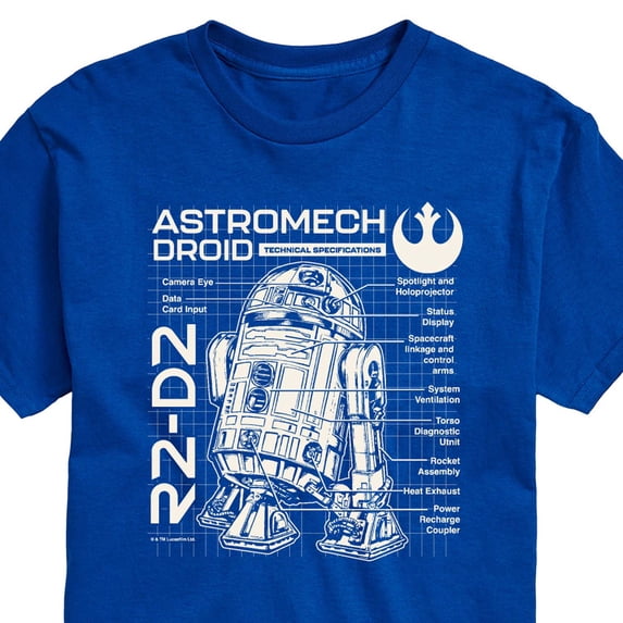 Star Wars - R2D2 Blueprint - Men's Short Sleeve Graphic T-Shirt