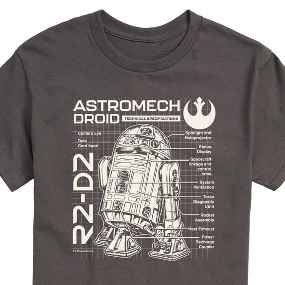 Star Wars - R2D2 Blueprint - Men's Short Sleeve Graphic T-Shirt