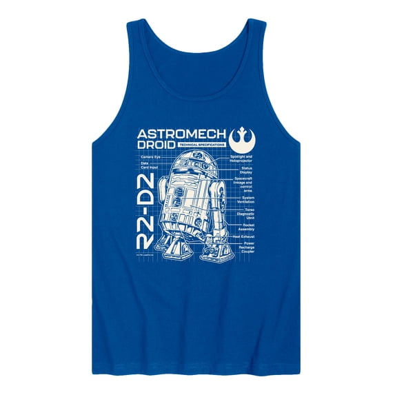 Star Wars - R2D2 Blueprint - Men's Sleeveless Graphic Tank