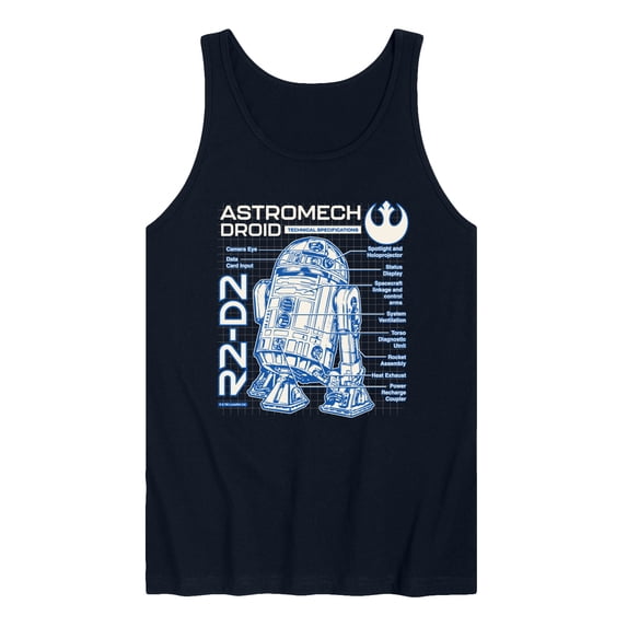 Star Wars - R2D2 Blueprint - Men's Sleeveless Graphic Tank