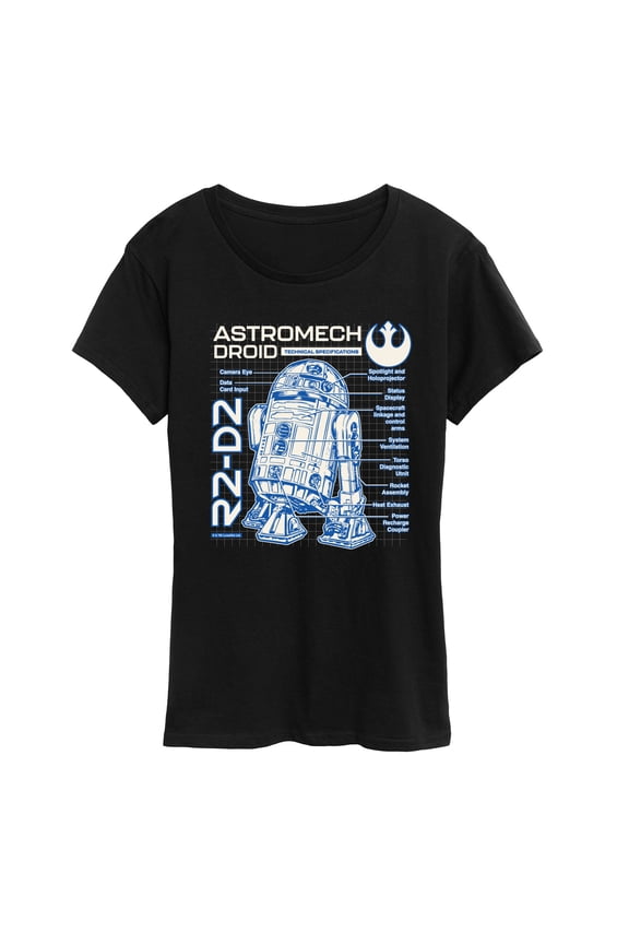 - R2D2 Blueprint - Women's Short Sleeve Graphic T-Shirt