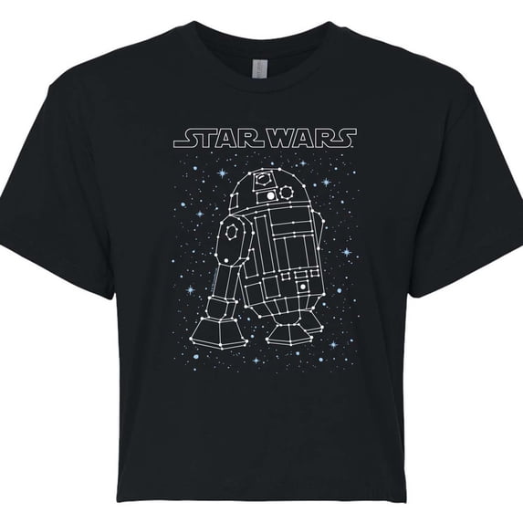 Star Wars - R2D2 Constellation - Juniors Cropped Graphic T-Shirt