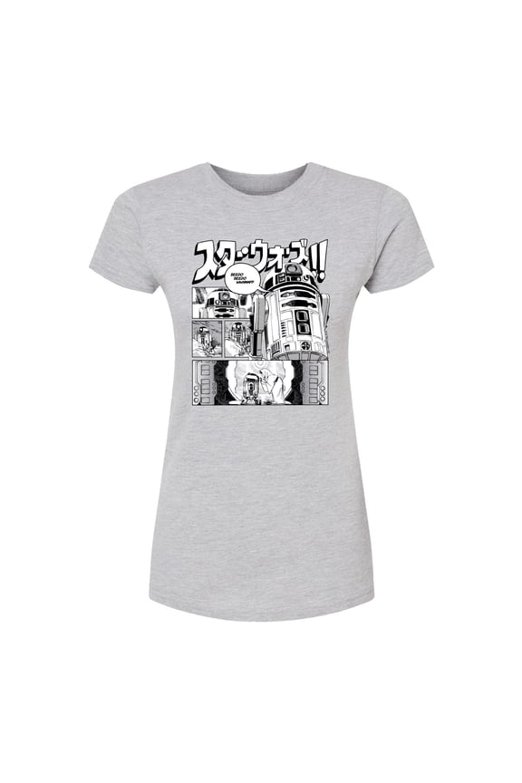 - R2D2 Manga Panels - Juniors Fitted Graphic T-Shirt