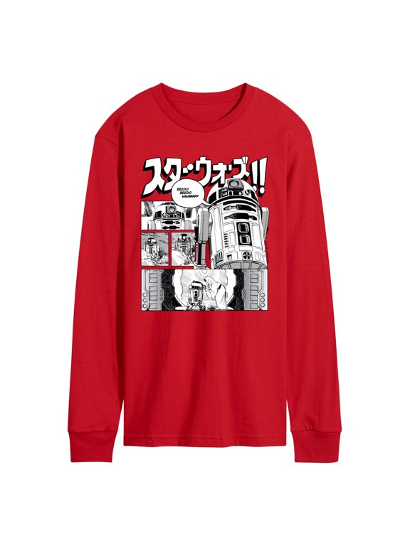 - R2D2 Manga Panels Men's Long Sleeve Graphic T-Shirt
